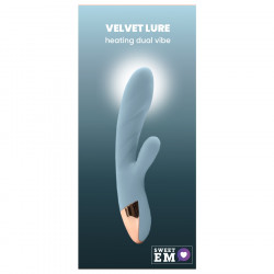 Вибратор кролик с функцией нагрева +10 режимов вибрации Sweet Em Velvet Lure, голубой