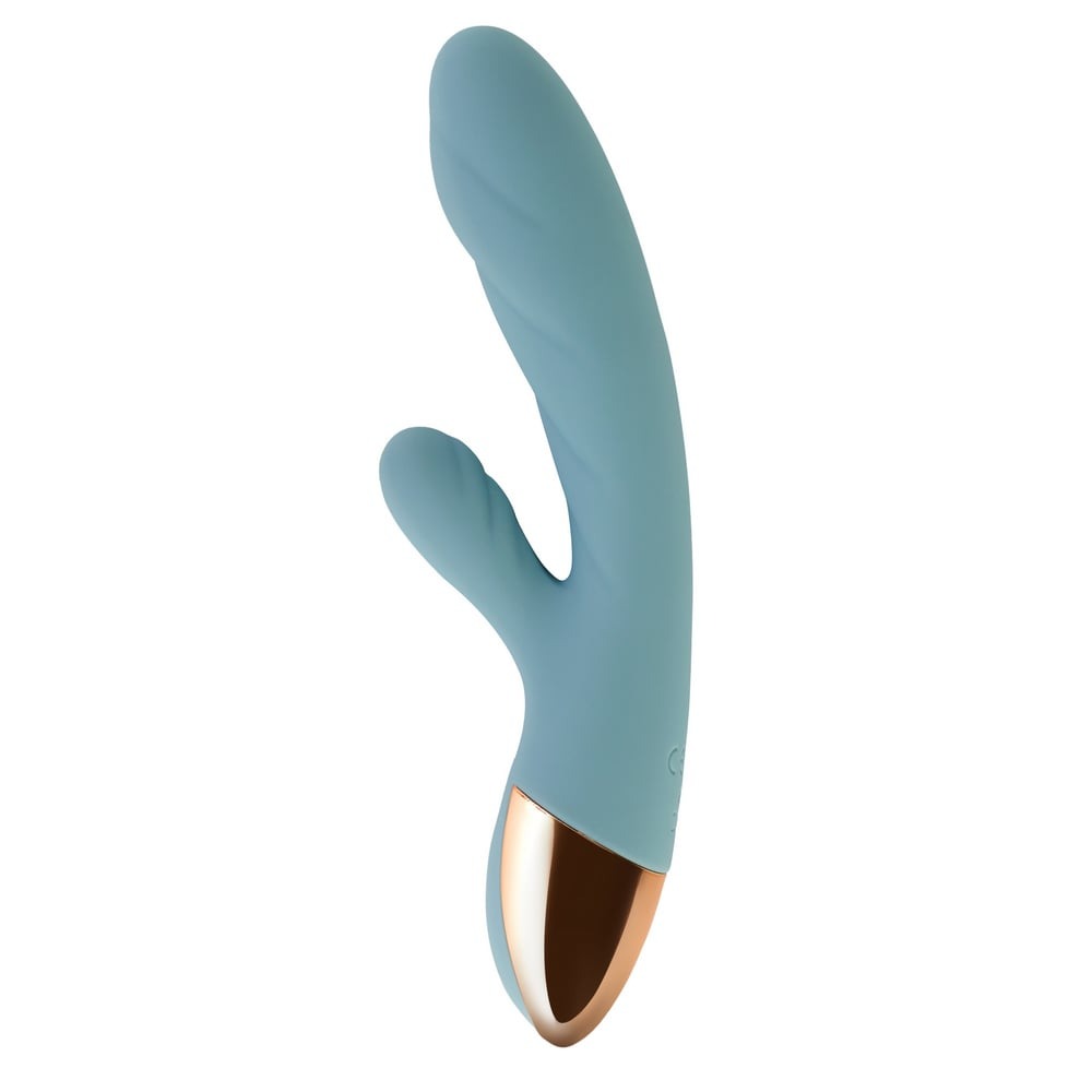 Вибратор-кролик - Вибратор кролик с функцией нагрева +10 режимов вибрации Sweet Em Velvet Lure, голубой 2