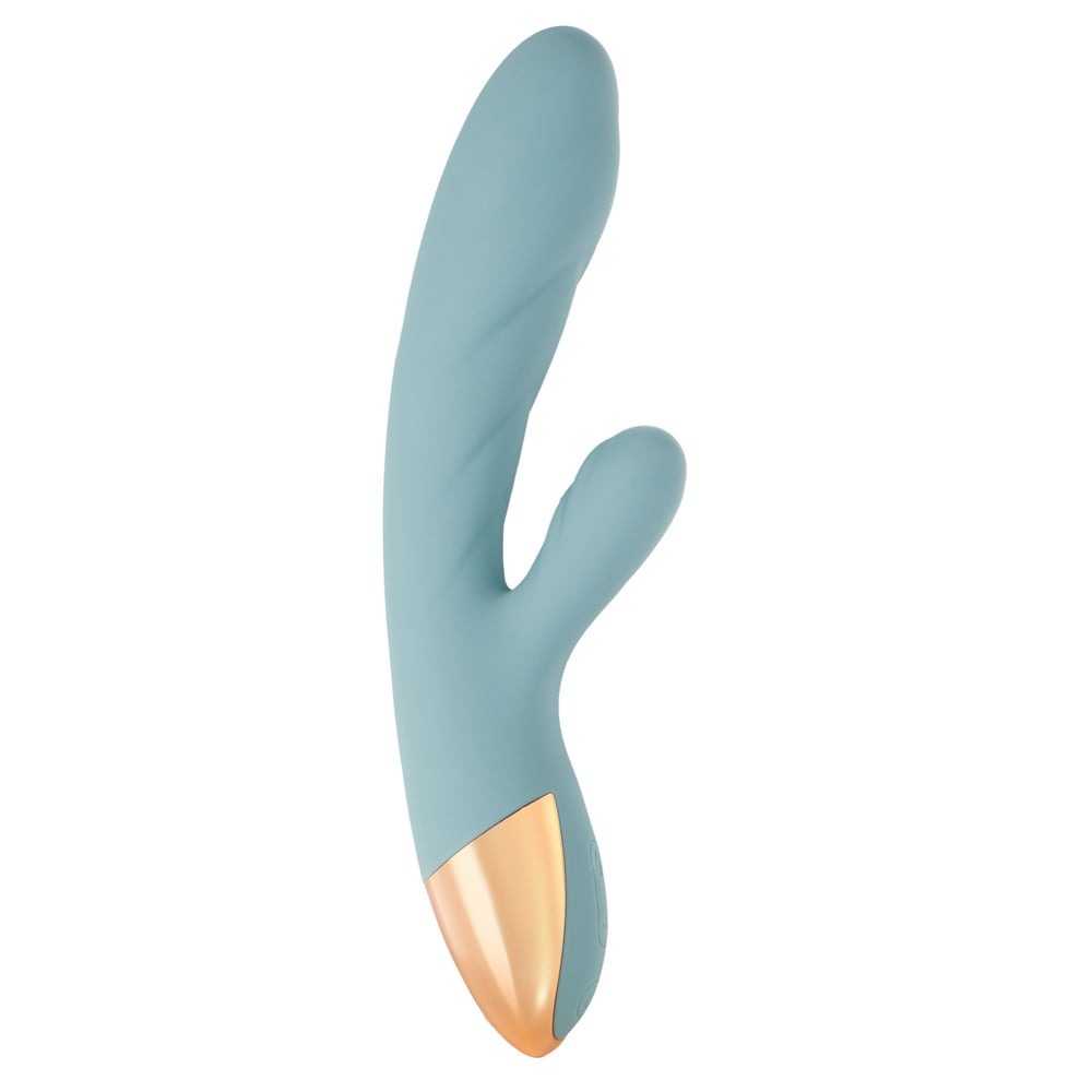 Вибратор-кролик - Вибратор кролик с функцией нагрева +10 режимов вибрации Sweet Em Velvet Lure, голубой 1