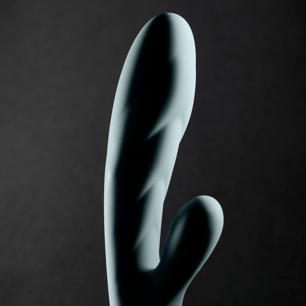 Вибратор-кролик - Вибратор кролик с функцией нагрева +10 режимов вибрации Sweet Em Velvet Lure, голубой 11