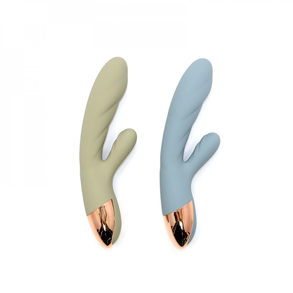 Вибратор-кролик - Вибратор кролик с функцией нагрева +10 режимов вибрации Sweet Em Velvet Lure, голубой 8