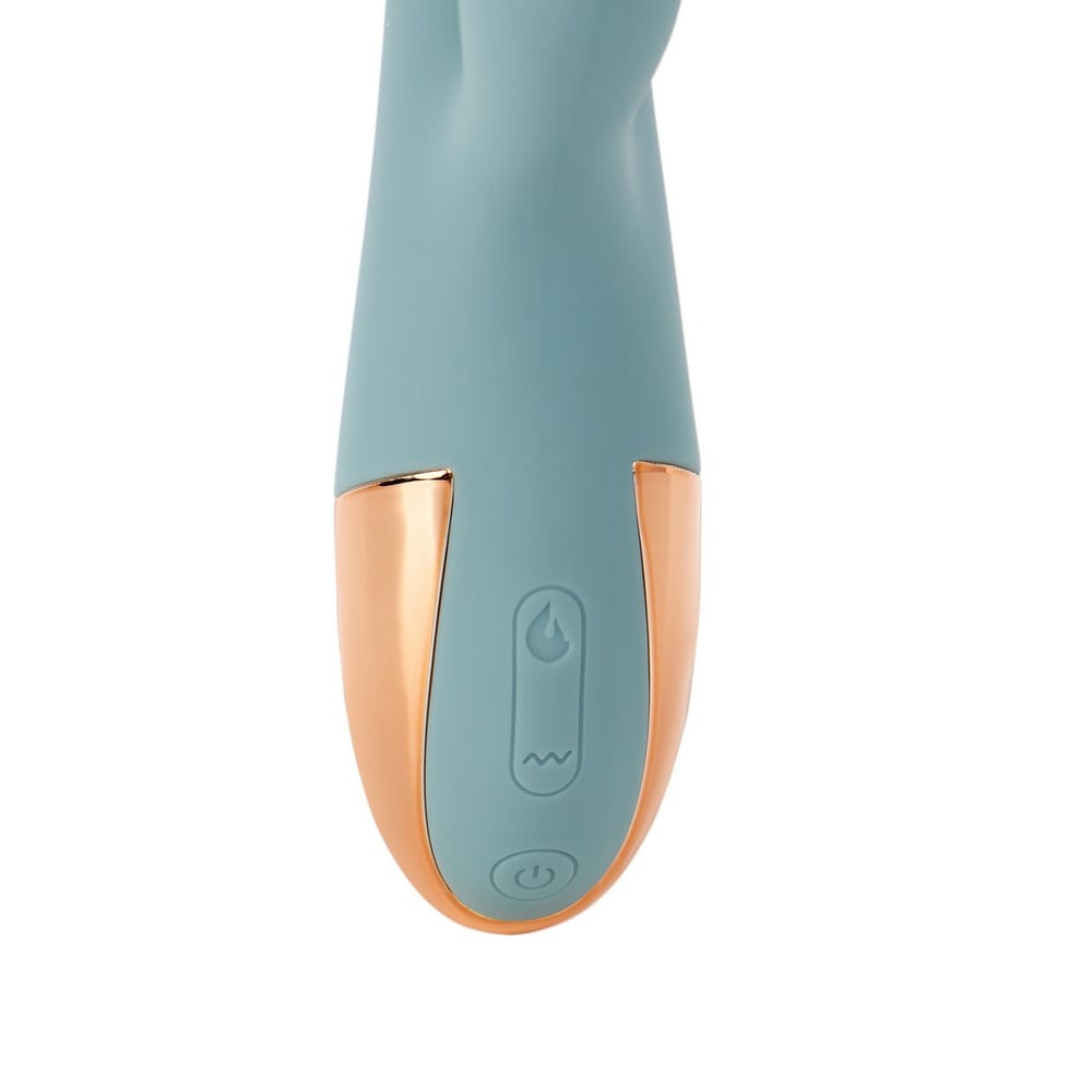 Вибратор-кролик - Вибратор кролик с функцией нагрева +10 режимов вибрации Sweet Em Velvet Lure, голубой 5