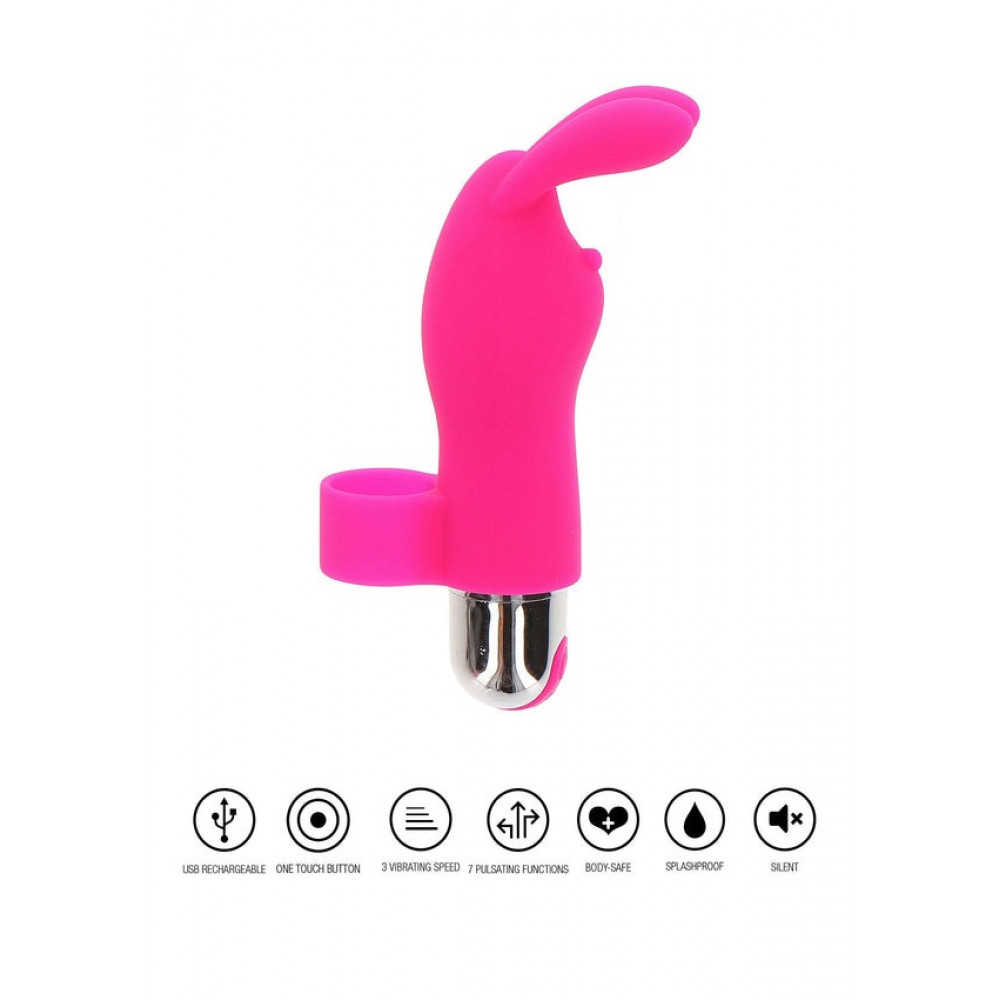  - Вібратор на палець для клітора у вигляді кролика Toy Joy Bunny Pleaser Rechargeable рожевий 4