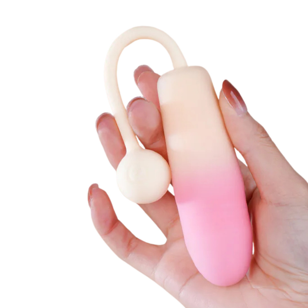  - Віброяйце з фрикціями Zemalia Tanmi + APP, градієнт рожевий 2