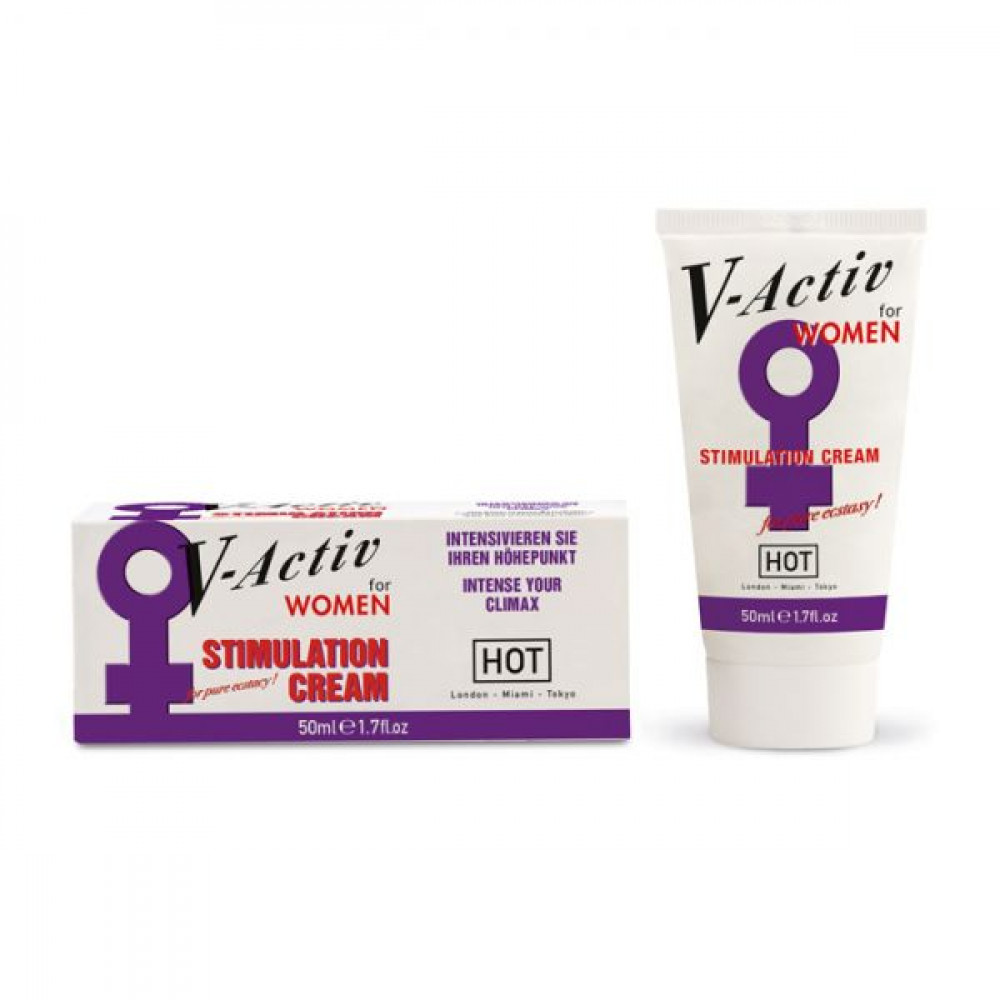 Женские возбудители - Стимулирующий крем для женщин HOT V-ACTIV, 50мл