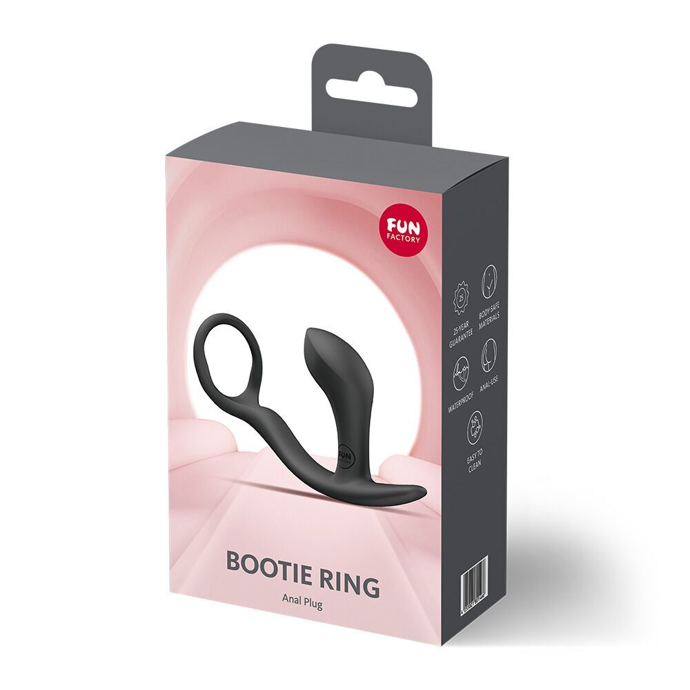 Секс игрушки - Анальная пробка с эрекционным кольцом Fun Factory Bootie Ring Black (мятая упаковка!!!) 8