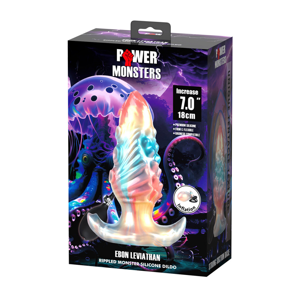  - Анальна пробка Power Monsters Infernal Ebon Leviathan з накачуванням, різнокольорова, 18 см 11