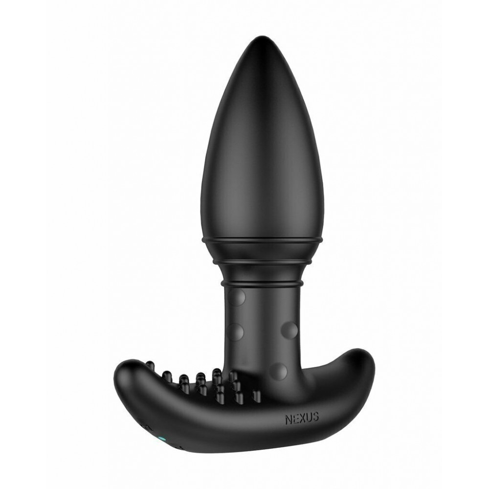 Секс игрушки - Анальная пробка с вибрацией Nexus с массирующими бусинами на ножке, черная, 11 х 4 см 3
