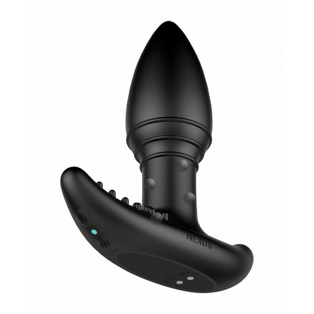 Секс игрушки - Анальная пробка с вибрацией Nexus с массирующими бусинами на ножке, черная, 11 х 4 см 4