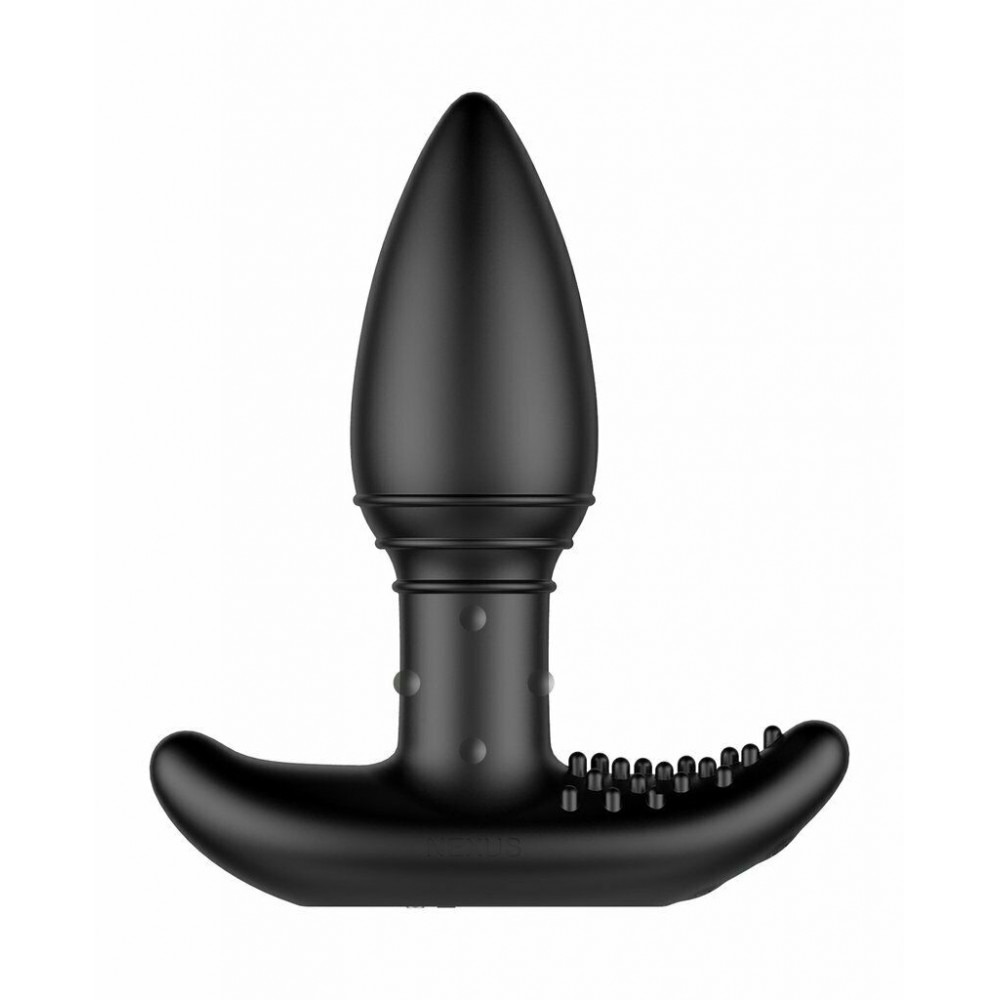 Секс игрушки - Анальная пробка с вибрацией Nexus с массирующими бусинами на ножке, черная, 11 х 4 см