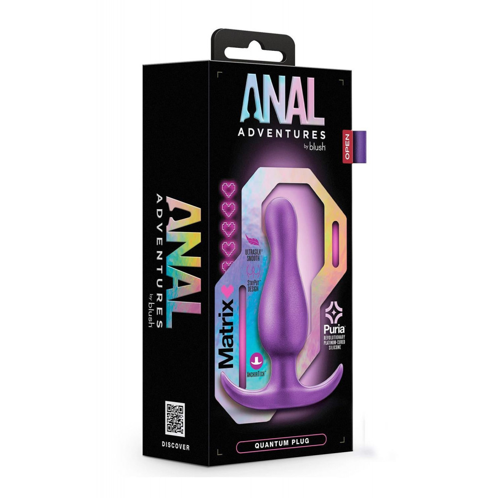 Секс игрушки - Анальная пробка с изогнутым кончиком и якорным стоппером Anal Adventures Blush, силиконовая 1