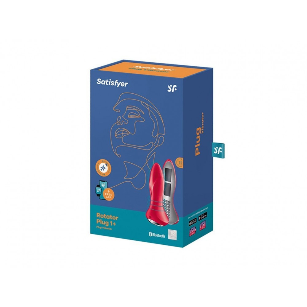 Анальные игрушки с вибрацией - Анальная смарт-пробка с вращающимися шариками Satisfyer Rotator Plug 1, красный 8