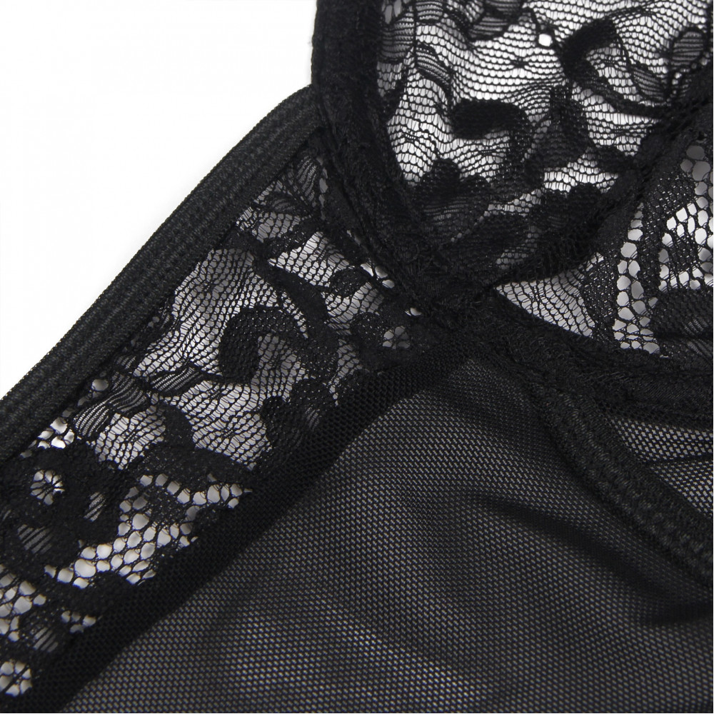 Різне - Боді з підв'язками на лямках Star Night з мереживом, чорне, XS-S 4