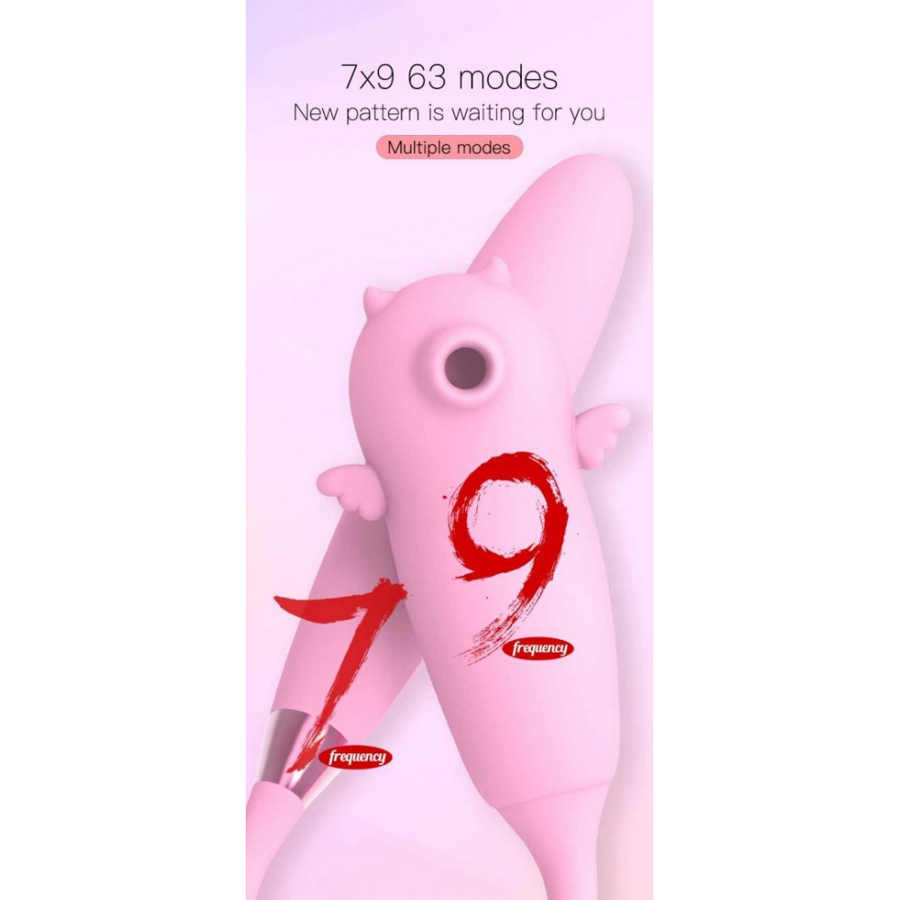 Різне - Подвійний вібратор з вакуумною стимуляцією Viola з пульсацією та підігрівом, рожевий 10