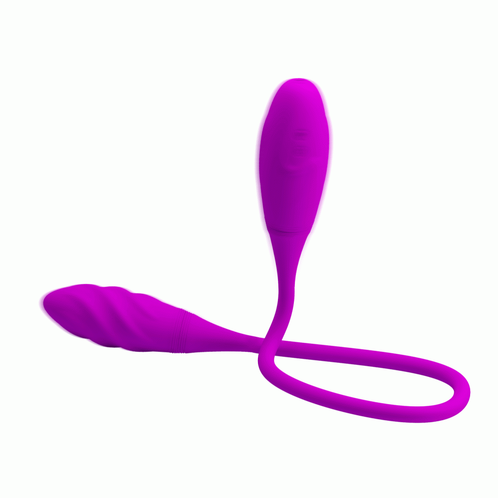 Вібратор-кролик - Двосторонній вібратор PRETTY LOVE Snaky Vibe, фіолетовий 4