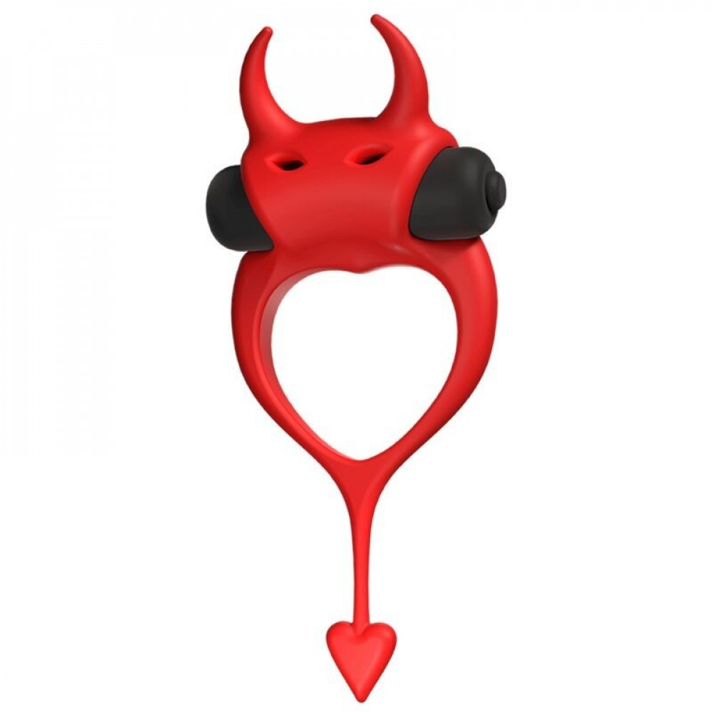 Разное - Эрекционное кольцо в виде дьявола Adrien Lastic Devol Cock Ring с вибрацией, красное