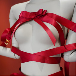 Фиксатор бондаж с бантом для верхней части тела UPKO Bowknot, красный