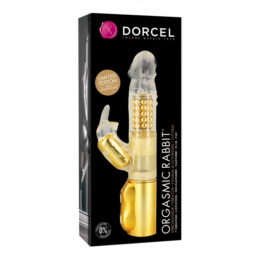 Вибратор-кролик - Вибратор-кролик Dorcel Orgasmic Rabbit Gold с жемчужным массажем 1