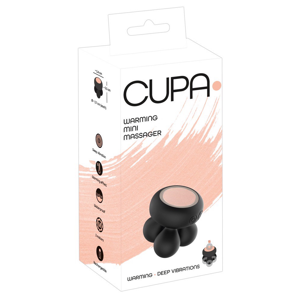 Різне - Міні-масажер з функцією підігріву, універсальний CUPA Warming Mini Massager чорний 7
