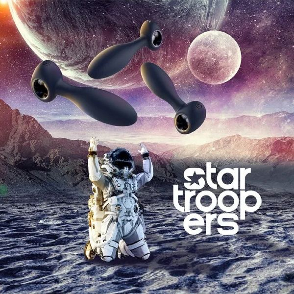 Анальные игрушки с вибрацией - Набор анальных стимуляторов, S, M, L, Dream Toys Startroopers Milky Way, два с вибрацией, синий 11