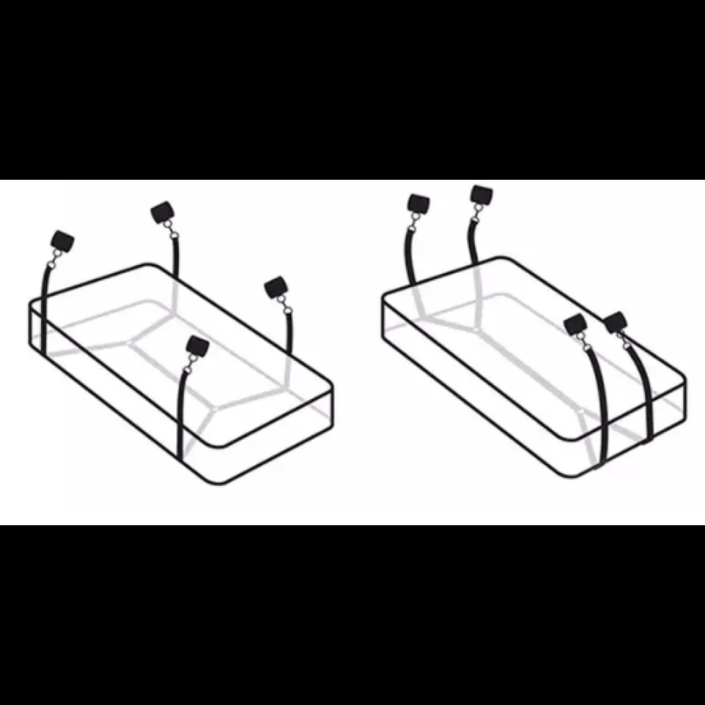 Різне - Набір БДСМ Roomfun Bedroom Restraint Kit фіксатори, батіг, кляп, маска, чорний-сірий 10