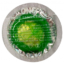Набор латексных презервативов One Color Sensation силиконовой смазкой салатового цвета(цена за 5 шт)