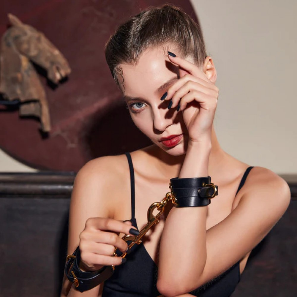 Різне - Наручники UPKO Handcuffs італійська шкіра, чорні 3