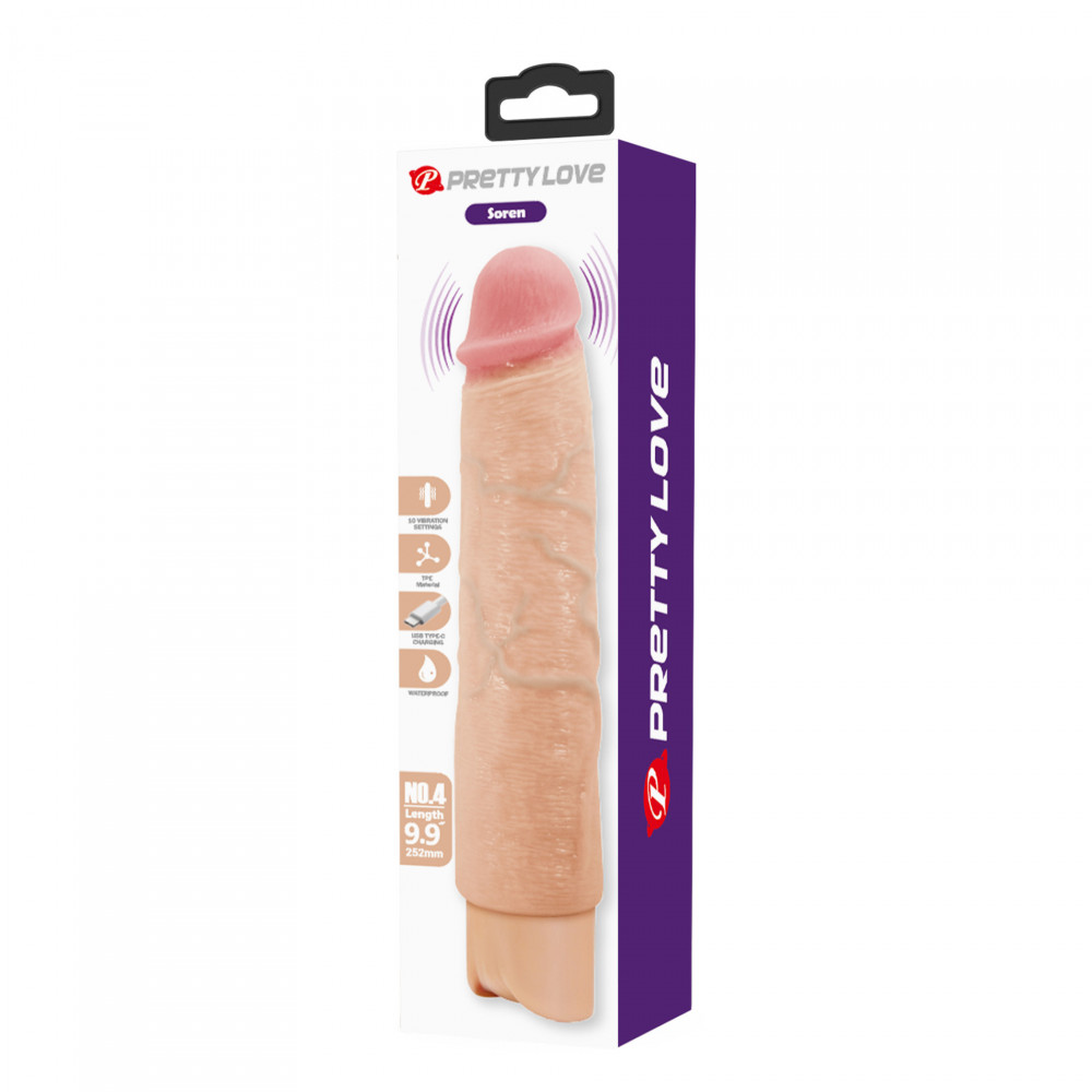  - Реалістичний вібратор, що перезаряджається Pretty Love - Soren Realistic Vibrating Dildo, BW-500083 10