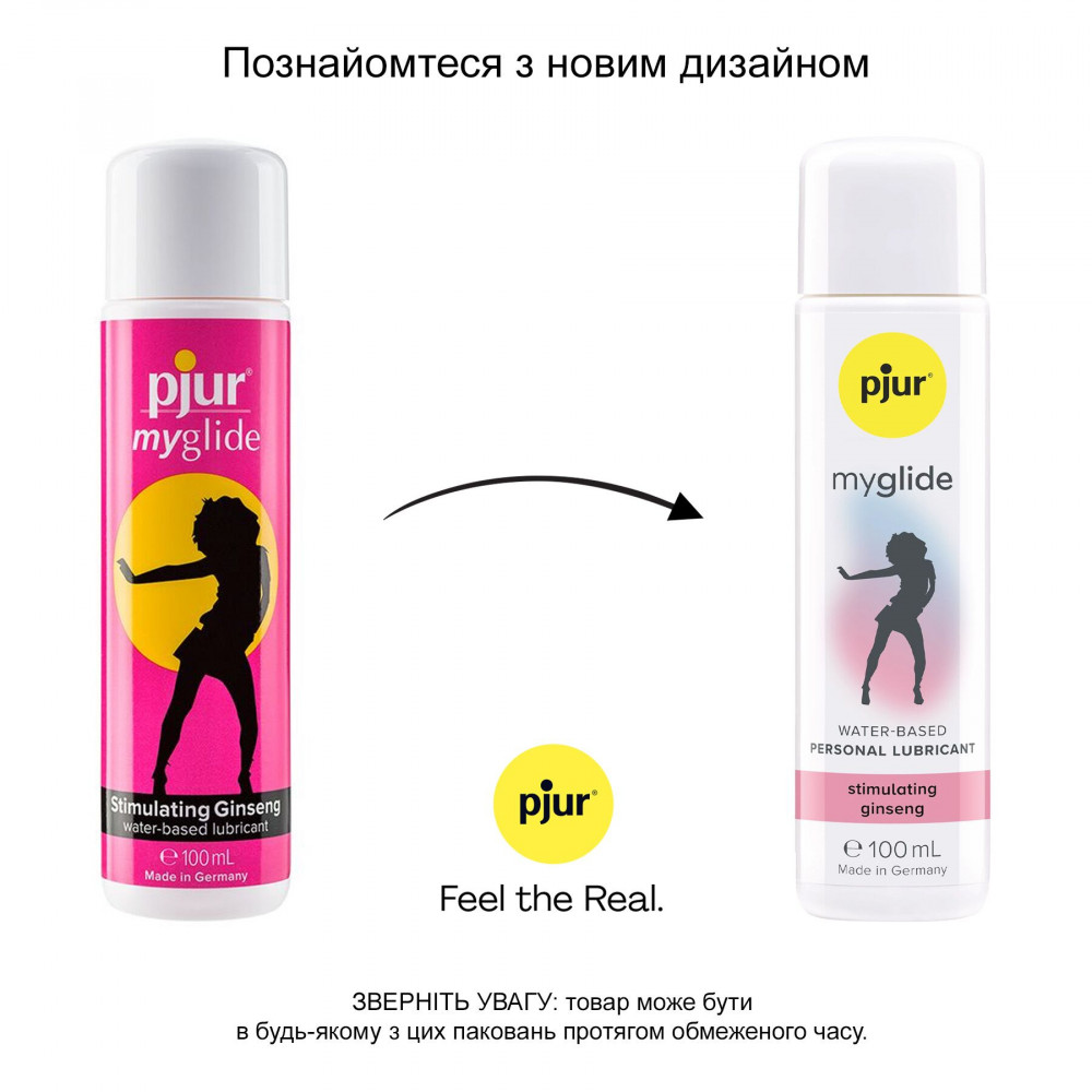 Средства для возбуждения - Возбуждающая смазка на водной основе pjur my glide 100 мл, с женьшенем, согревает 8