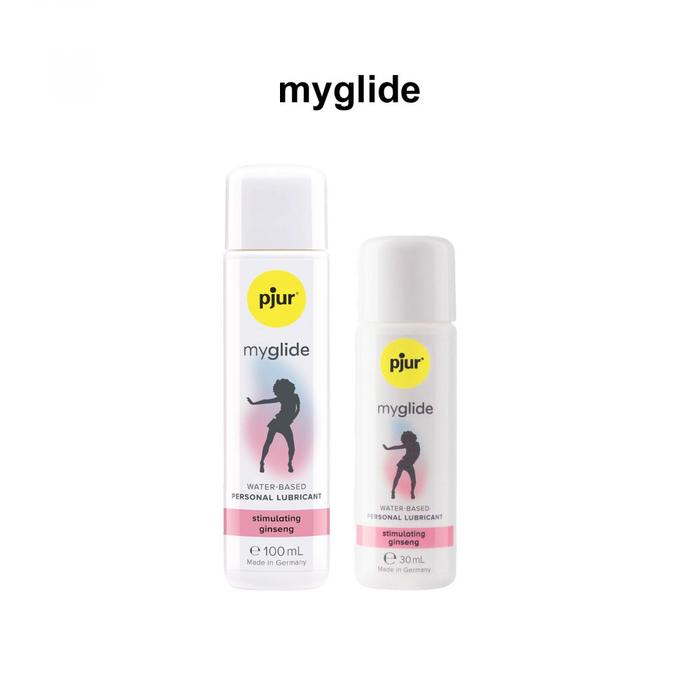 Средства для возбуждения - Возбуждающая смазка на водной основе pjur my glide 100 мл, с женьшенем, согревает 9