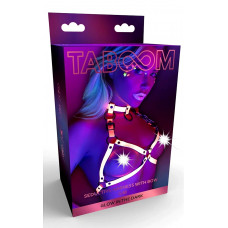 Портупея у вигляді бюстьє з відкритими чашками Taboom Glow In The Dark флуорисцентна, L/XL