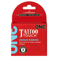 Набор презервативов с рельефом в виде тату ONE Tattoo Touch (цена за упаковку, 3 шт)