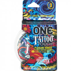 Презервативы с рельефным рисунком ONE Tattoo Touch (цена за упаковку, 3 шт)