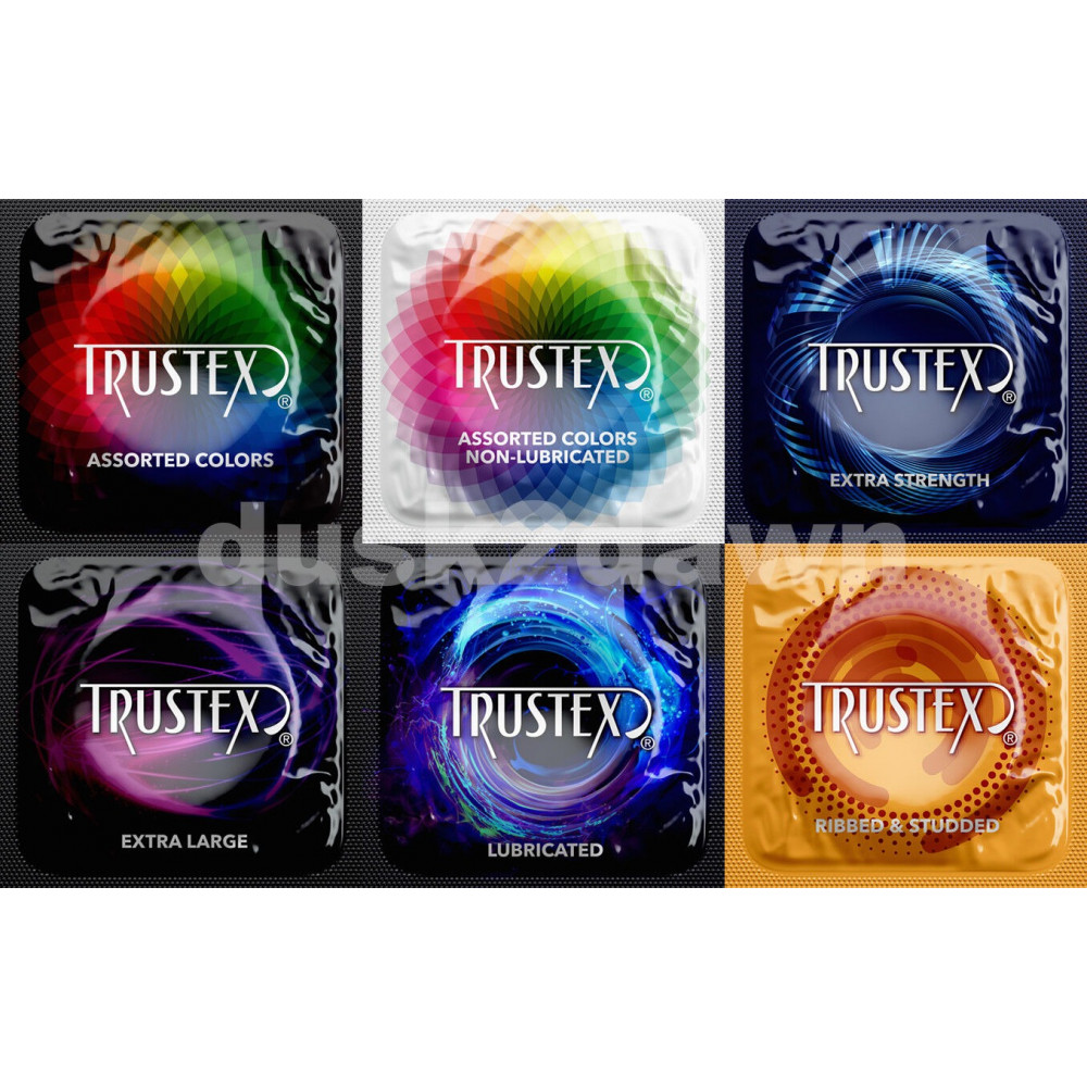 Презервативы - Презервативы Trustex Assorted Colors разных цветов, со смазкой 2