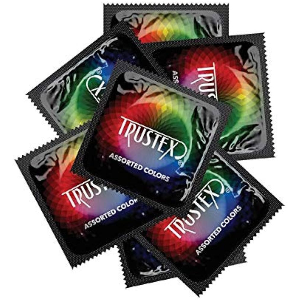 Презервативы - Презервативы Trustex Assorted Colors разных цветов, со смазкой 1