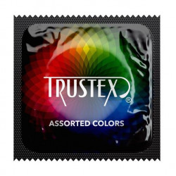 Презервативы Trustex Assorted Colors разных цветов, со смазкой