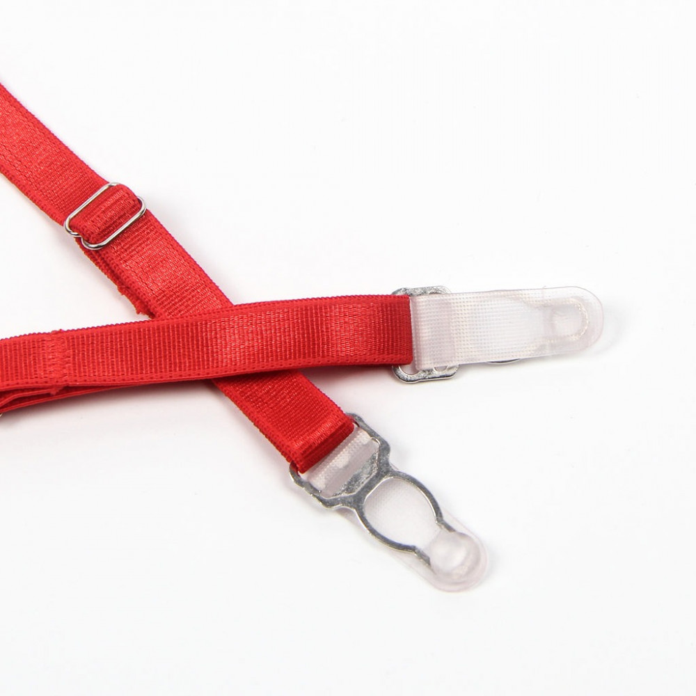 Різне - Комплект білизни Star Night з пір'ям та ланцюжками, червоний (без коробки) 11