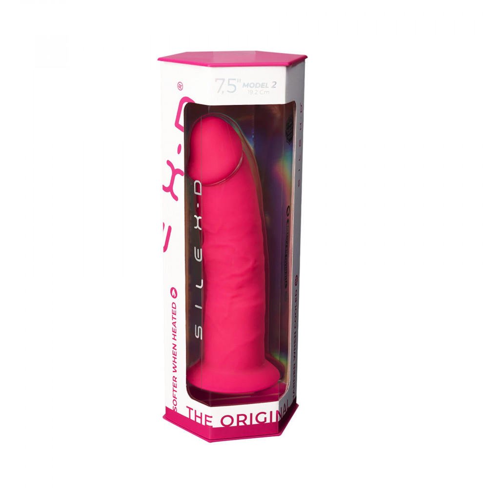 Фалоімітатор - Фалоімітатор SilexD Henry Pink (MODEL 2 size 7.5in), двошаровий, силікон + Silexpan, діаметр 4,8 см 5