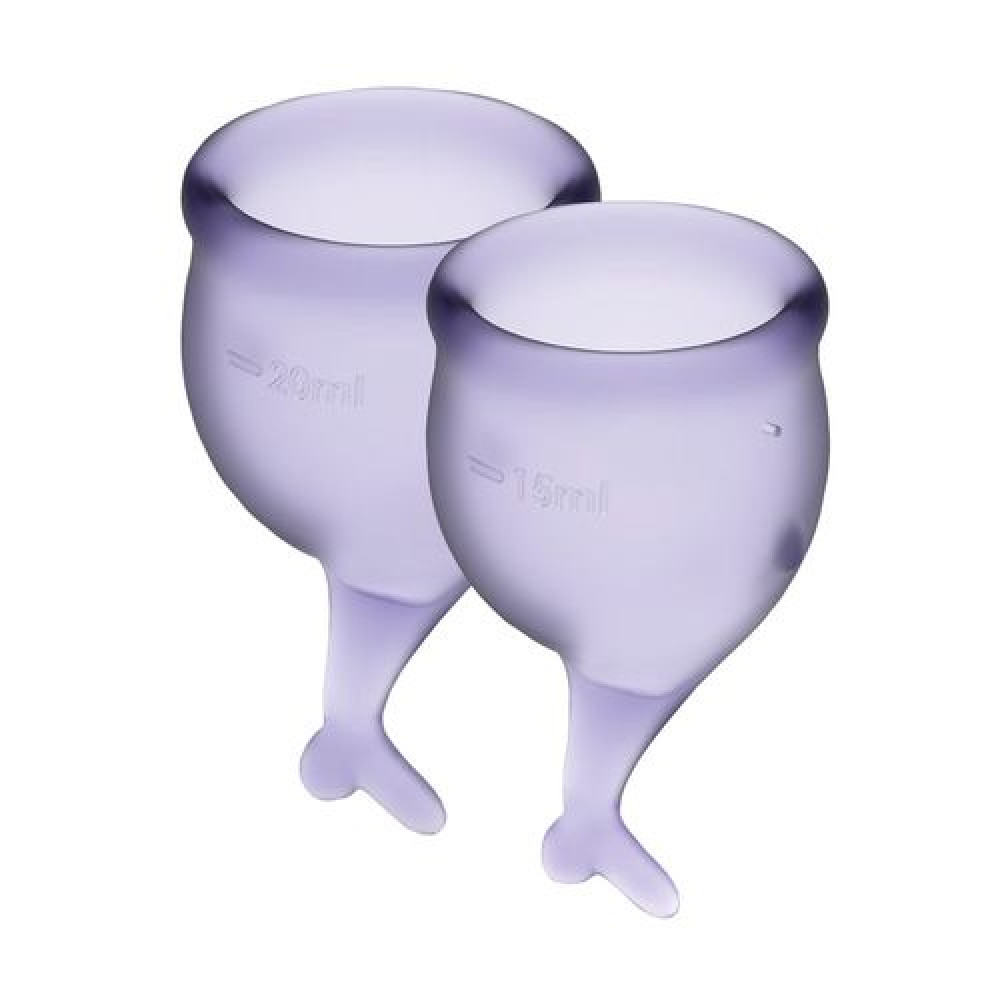 Менструальні чаші - Набір менструальних чаш Satisfyer Feel Secure (lila), 15мл і 20мл, мішечок для зберігання