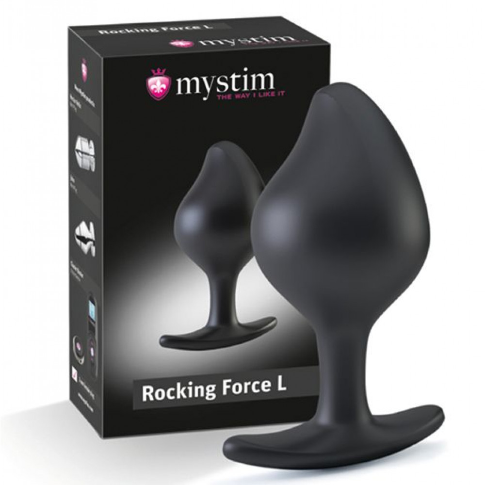 БДСМ электростимуляторы - Силиконовая анальная пробка Mystim Rocking Force L для электростимулятора, диаметр 4,7см 1