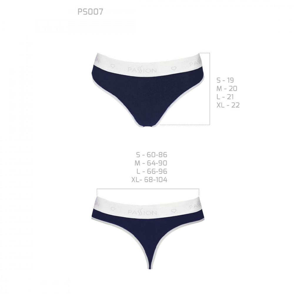 Эротические комплекты - Спортивные трусики-стринги Passion PS007 PANTIES navy blue, size M 2