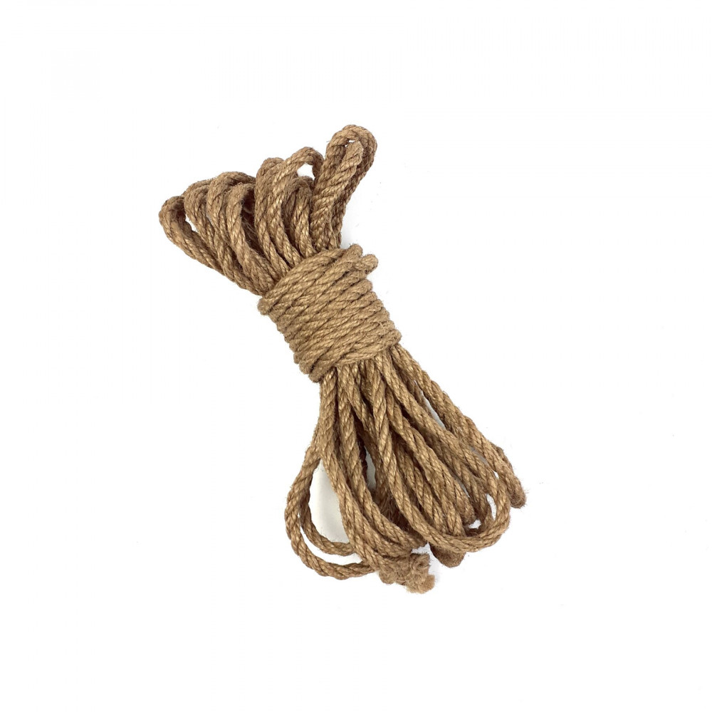 БДСМ наручники - Джутовая веревка BDSM 8 метров, 6 мм, цвет натруальный