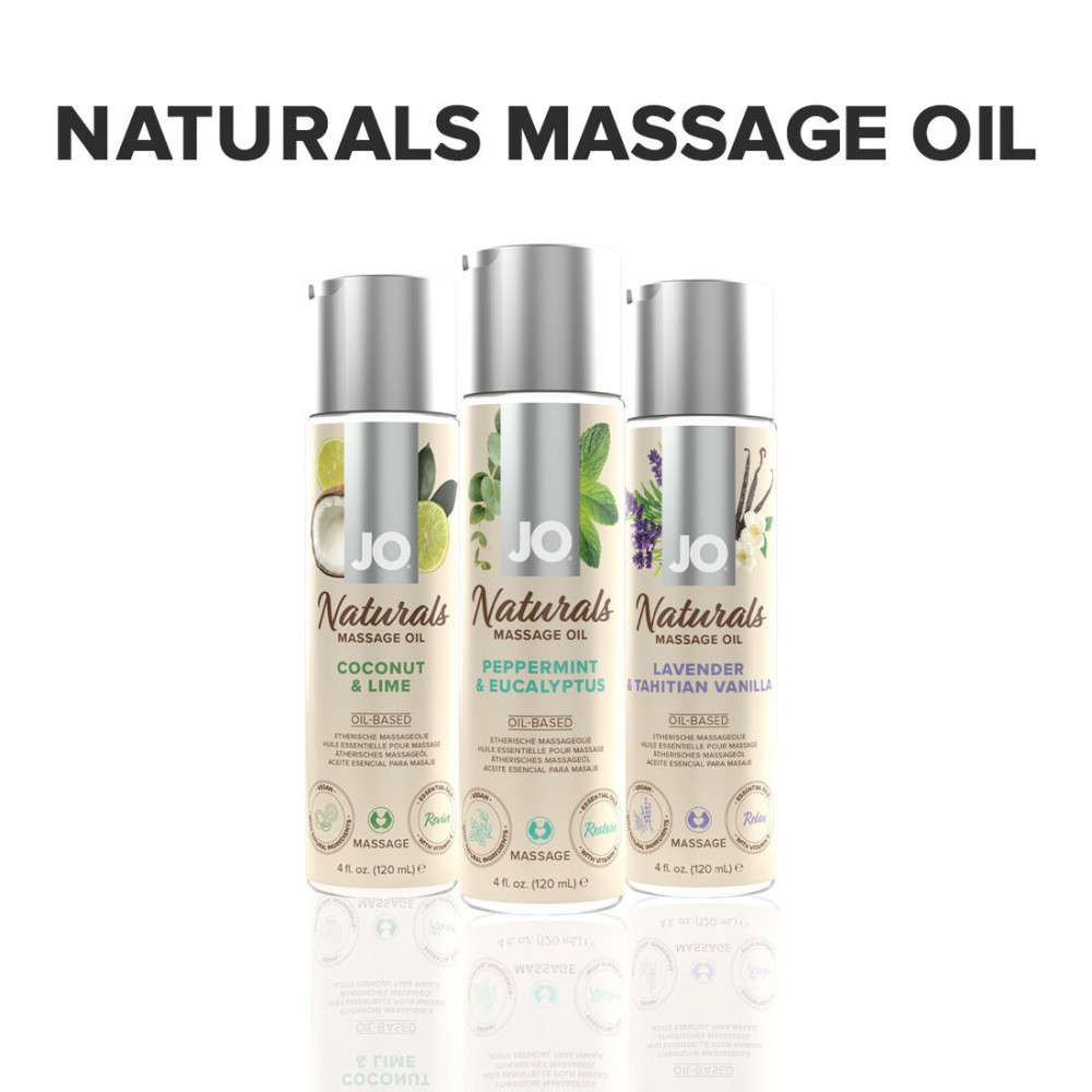 Массажные масла - Массажное масло System JO – Naturals Massage Oil – Peppermint & Eucalyptus с натуральными эфирными м 1