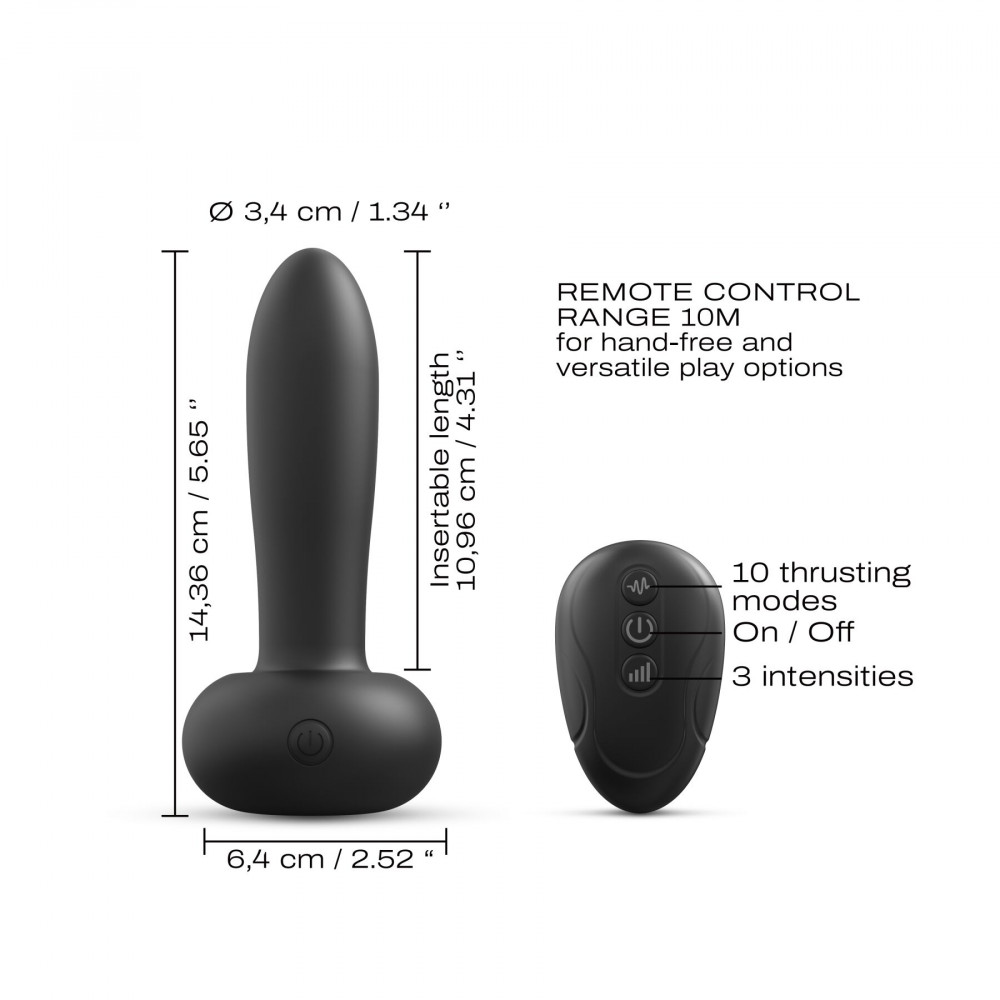 Классический вибратор - Универсальный пульсатор Dorcel DEEP THRUST, пульт ДУ 1