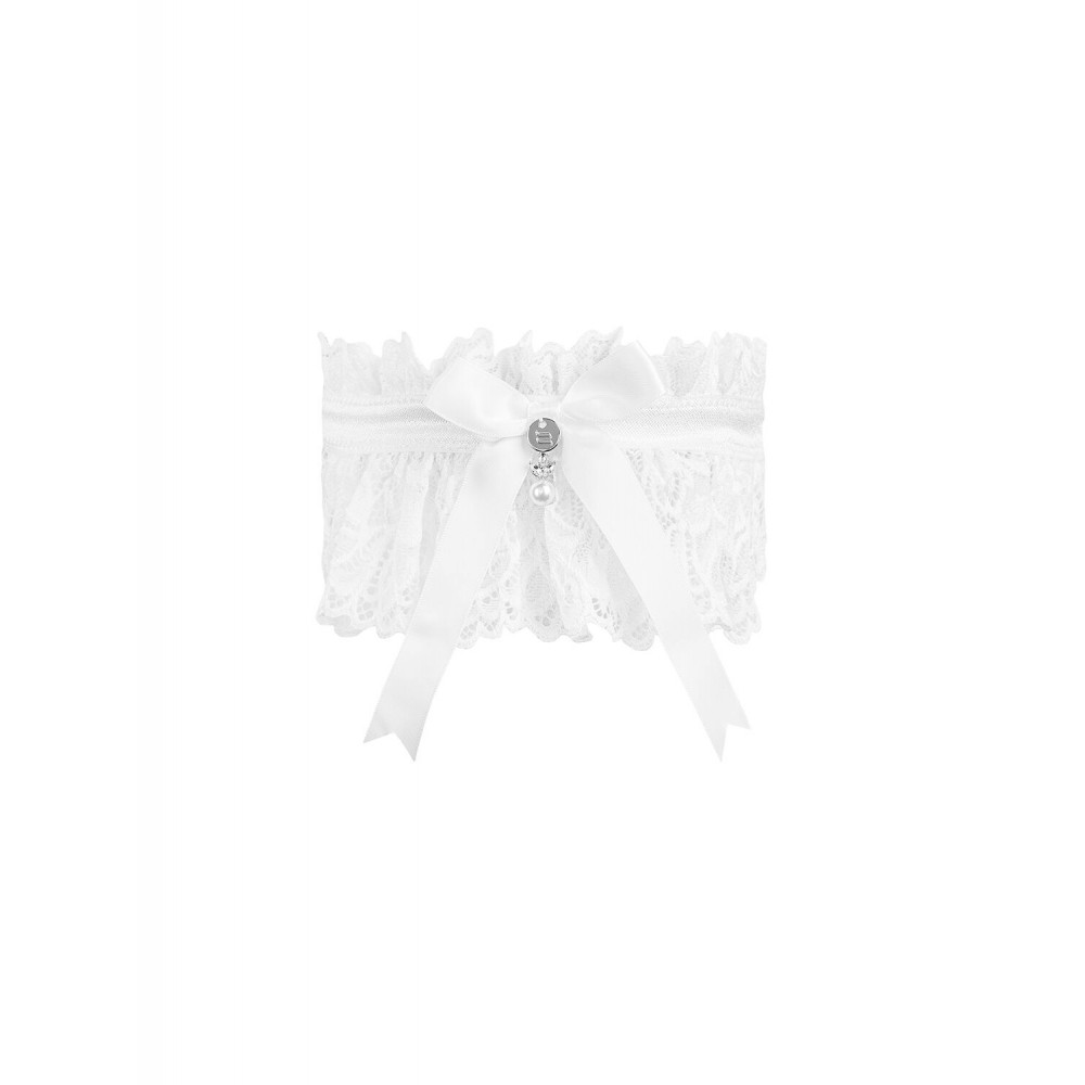 Чокеры, портупеи - Ажурная подвязка Obsessive Amor Blanco garter, white 3