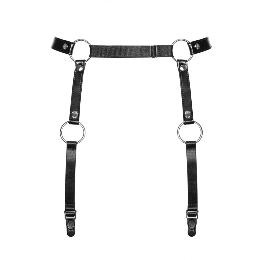 Чокеры, портупеи - Гартеры Obsessive A741 garter belt black O/S, искусственная кожа