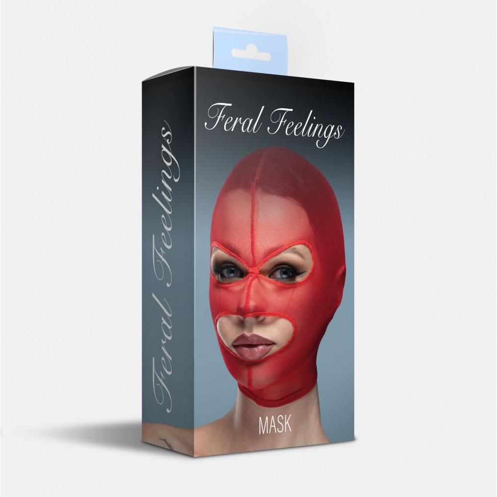 Маски - Маска сетка с открытым ртом и глазами Feral Feelings - Mask Red 1