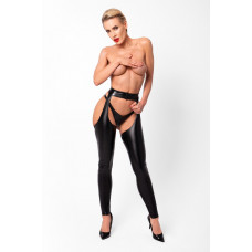 Легінси Noir Handmade F323 Rebel, XXL, black, під латекс, з відкритими стегнами та сідницями