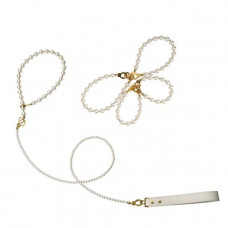 Перлинний нашийник з повідцем та наручниками LOCKINK Pearl Bondage & Restraint Set