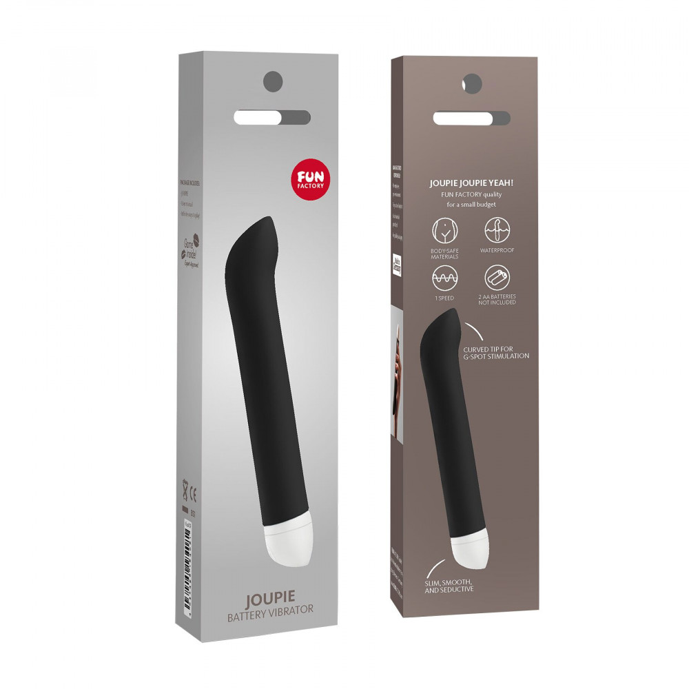 Вибропули и мини-вибраторы - Вибратор для точки G Fun Factory JOUPIE, черный, диаметр 2,5 см, на батарейках 3